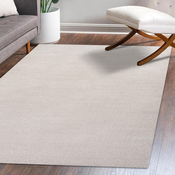 Haze Solid Low-pile Area Rug Ivory
